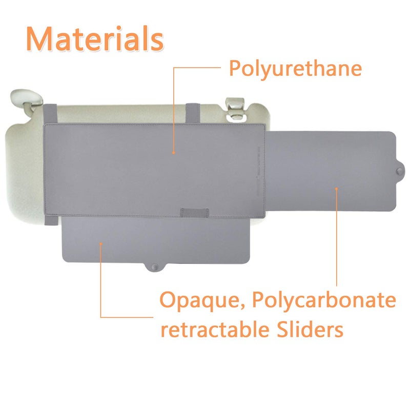 WANPOOL Car Visor Sunshade, WANPOOL Car Visor Anti-Glare Sunshade Extender for Front Seat Driver and Passenger - 2 Pieces (Gray) - Image 5